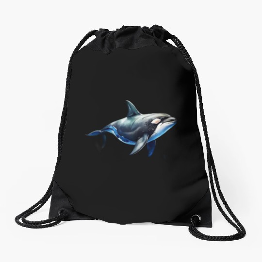 killer whale Drawstring Bags