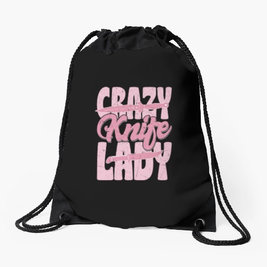 Crazy Knife Lady Hobby Knife Collector Drawstring Bags