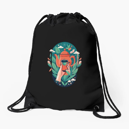 The Tea Tarot Card Drawstring Bags