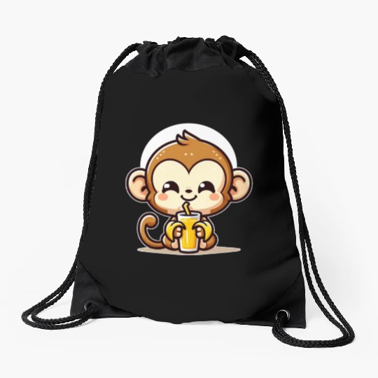 Monkey Business: Banana Juice Break Drawstring Bags