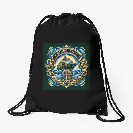 CRUISE LIFE: Mariner's Emblem Drawstring Bags