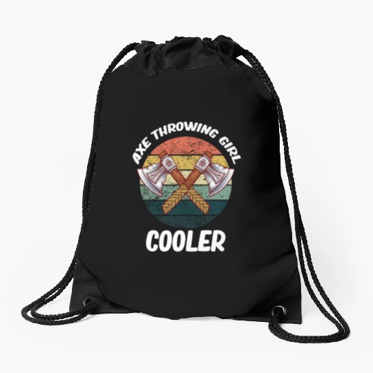 Axe Throwing Girl Cooler Chainsaw Bushcraft Drawstring Bags