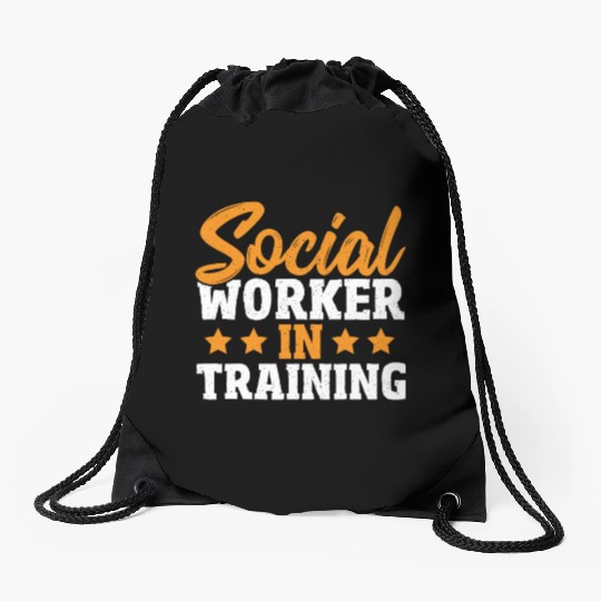 Public Servant Social Worker LCSW Drawstring Bags