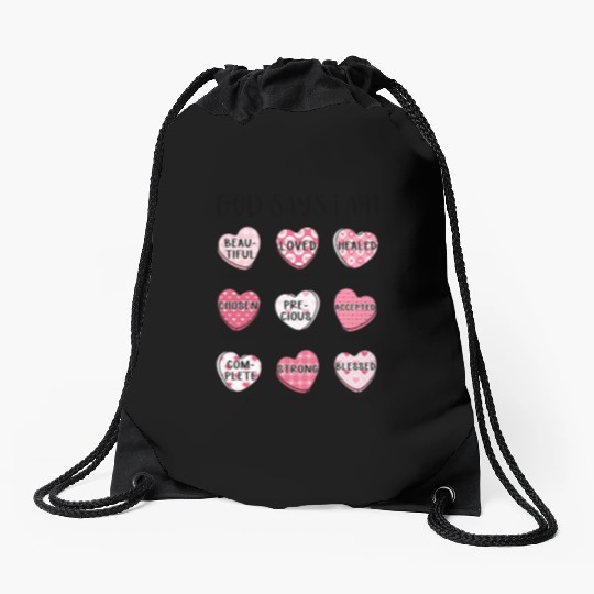 God says I am Precious Drawstring Bags