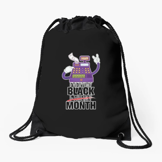 Everyday Black Friday Month Drawstring Bags