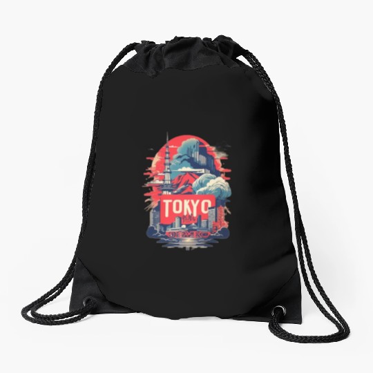 Tokyo Vintage Drawstring Bags