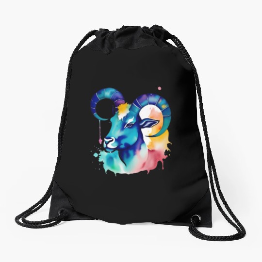 Color splash zodiac: Capricorn Drawstring Bags