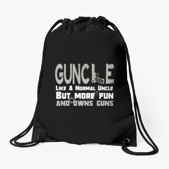 Guncle funny gun lover saying Drawstring Bags