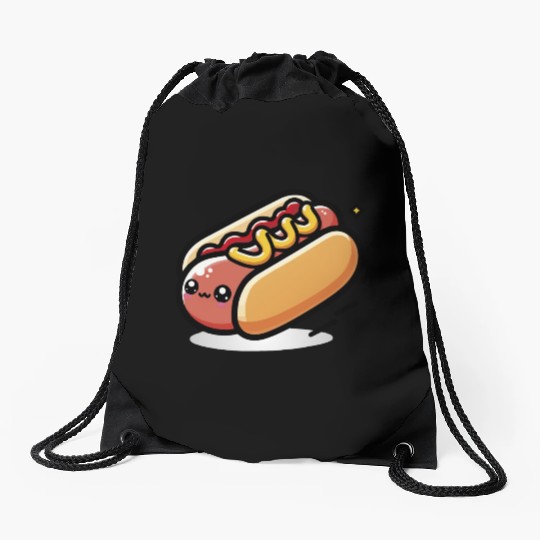 Cute Kawaii Hot dog Drawstring Bags