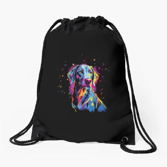 Watercolor Colorful Louisiana Catahoula Drawstring Bags