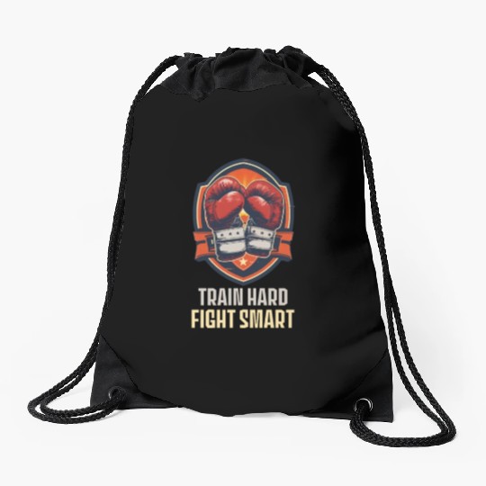 Krav Maga Train Hard Fight Smart Drawstring Bags