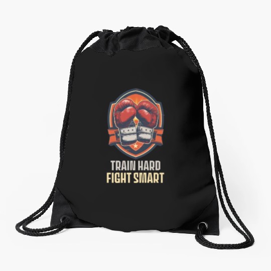 Krav Maga Train Hard Fight Smart Drawstring Bags