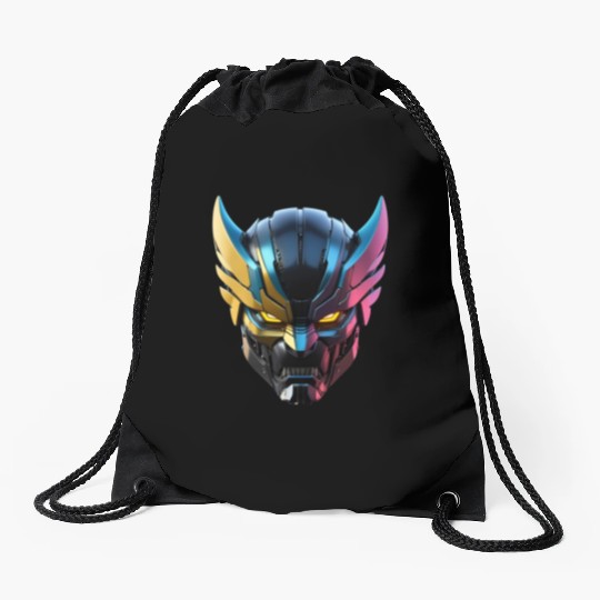 Robot Wolverines Drawstring Bags