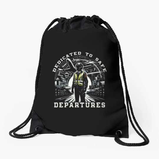 Airport Safety Officer Aviation Airport Jobs Drawstring Bags