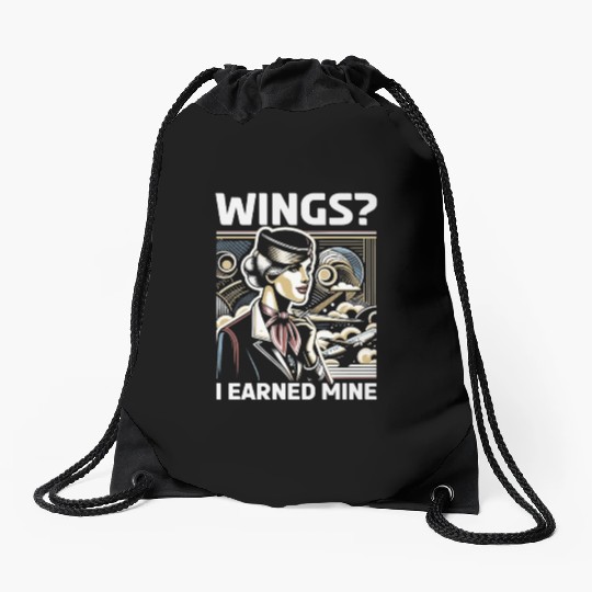 Flight Attendant Aviation Cabin Crew Stewardess Drawstring Bags
