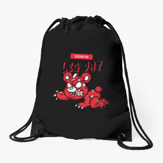 Scream for Leg Day Drawstring Bags