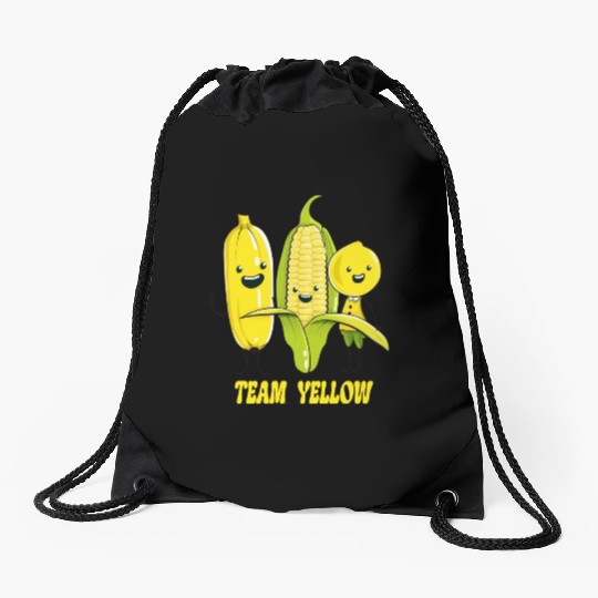 Banana, Corn & Lemon: The Yellow Trio Drawstring Bags