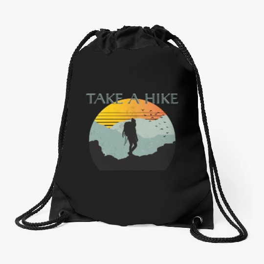 TAKE A HIKE Drawstring Bags
