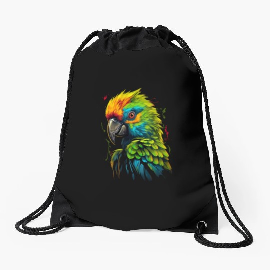 Macaw Parrot for a Bird Lover Animal Lover Drawstring Bags