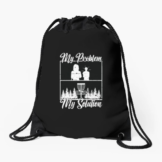 Disc Golf Player My Problem My Pictogram Mom Dad Drawstring Bags