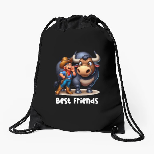 Rodeo Bull Riding Livestock Show Farmer Cattle Drawstring Bags