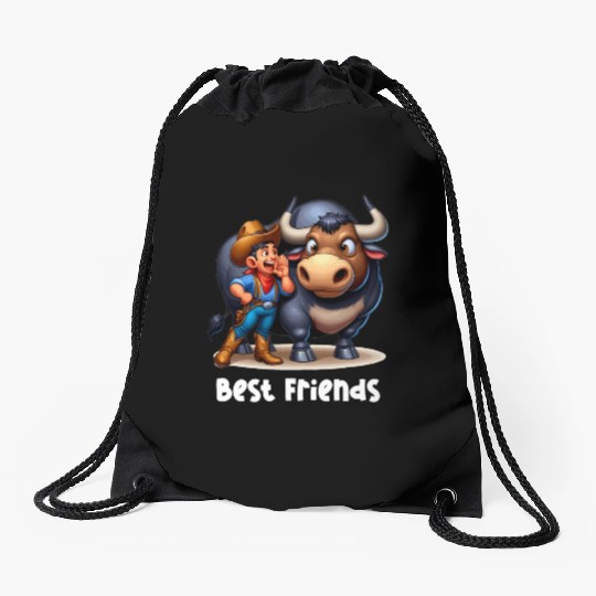 Rodeo Bull Riding Livestock Show Farmer Cattle Drawstring Bags