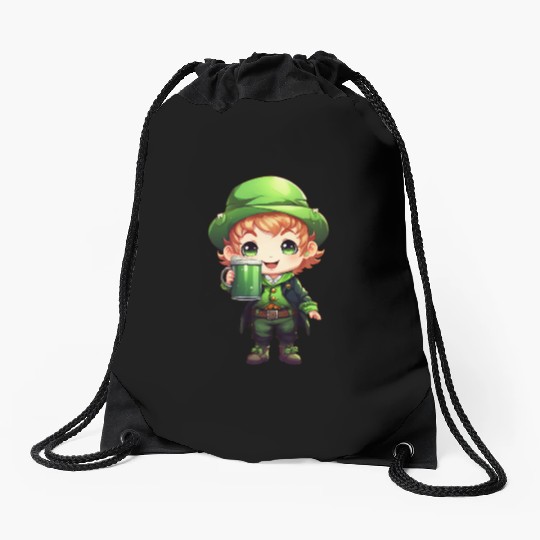 Green Beer on St Patricks Day Drawstring Bags