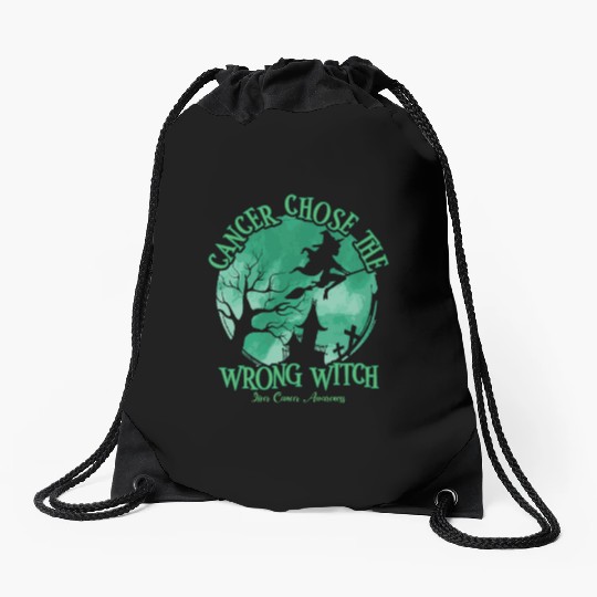 Cancer Witch Green Liver Cancer Drawstring Bags
