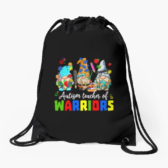 Autism Teacher Warriors Autism Autism Gnome Gift Drawstring Bags