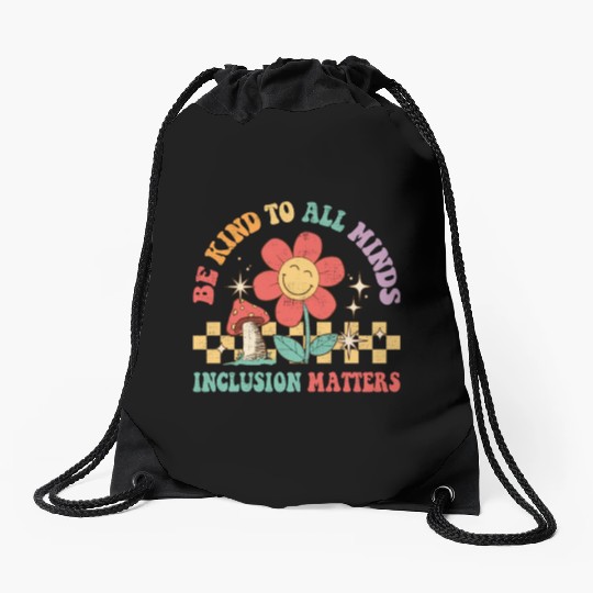 Be Kinds Minds Inclusion Sped Teacher Autism Drawstring Bags