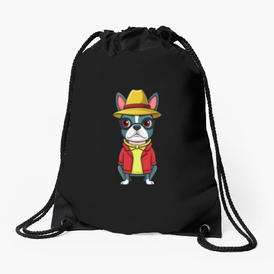 Boston Terrier Mom Stickerscar Smooshfaceunited Drawstring Bags