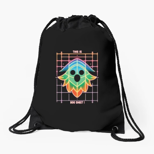 THIS IS BOO SHEET!, neon colors Drawstring Bags