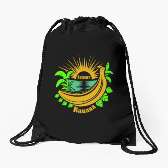 Banana Summer Vector Drawstring Bags Design