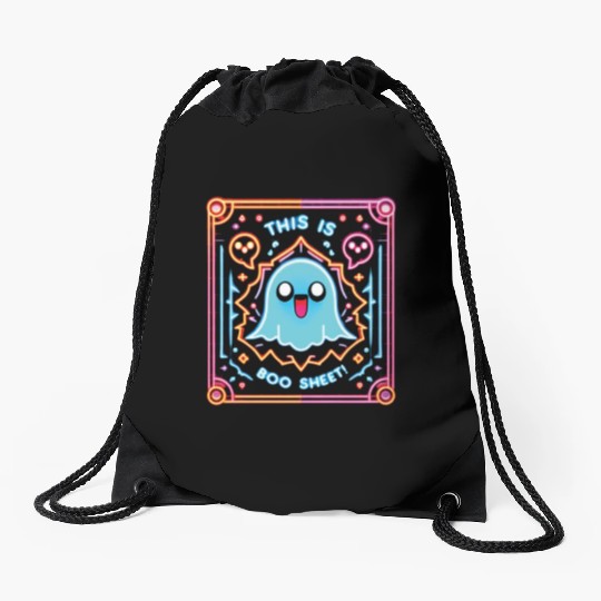 THIS IS BOO SHEET! Version 2, neon colors Drawstring Bags