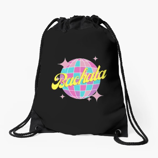 Bachata dance neon color disco ball Drawstring Bags