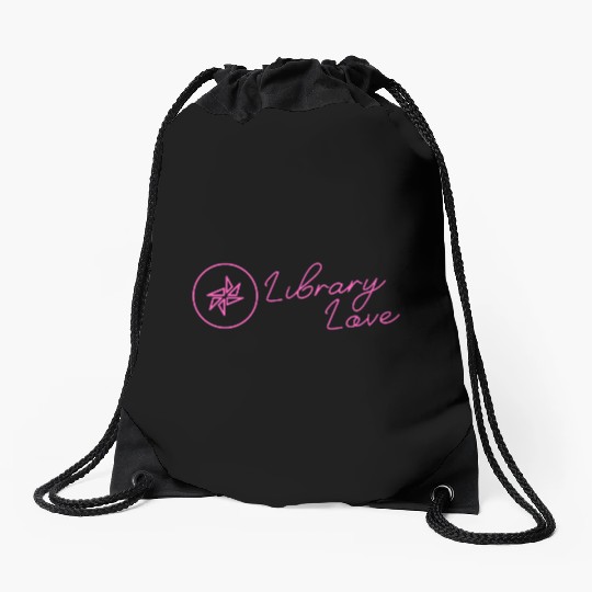 ALIA Library Love Neon Pink Solid Drawstring Bags