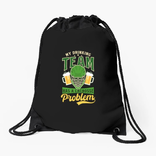 Lacrosse St. Patricks Day Team Has Lacrosse Proble Drawstring Bags