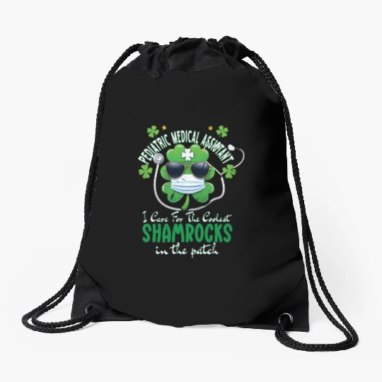 Pediatric Medical Assistant Coolest Shamrocks Drawstring Bags