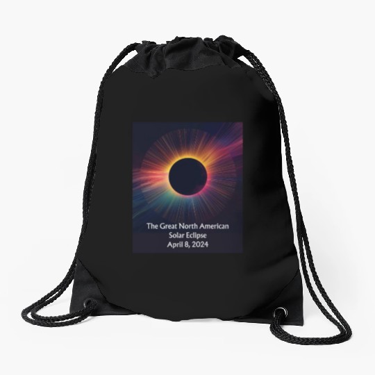 Celestial Dance: Solar Eclipse Drawstring Bags