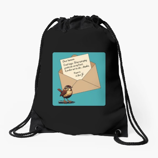 Cute Little Angry Bird Design Drawstring Bags
