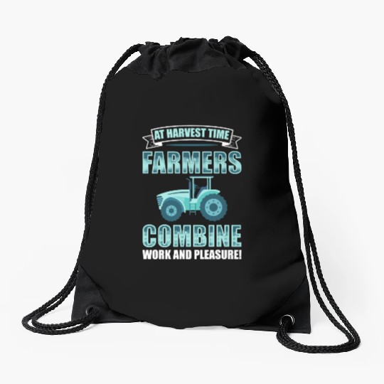 Combine Threshing Farmer Agriculture Combine Drawstring Bags