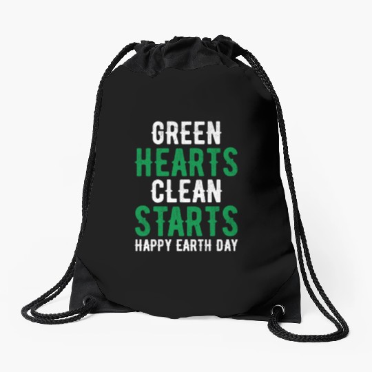 Clean Start Earth Day Drawstring Bags