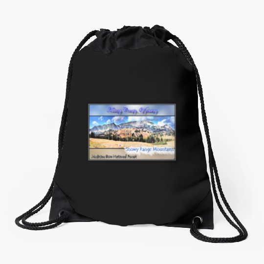 I've Been Framed! Snowy Range Scenic Byway Wyoming Drawstring Bags