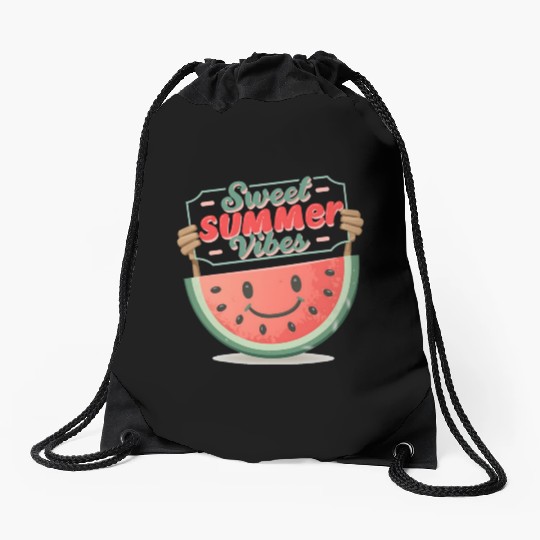 "Summer Joy: Smiling Watermelon" Drawstring Bags