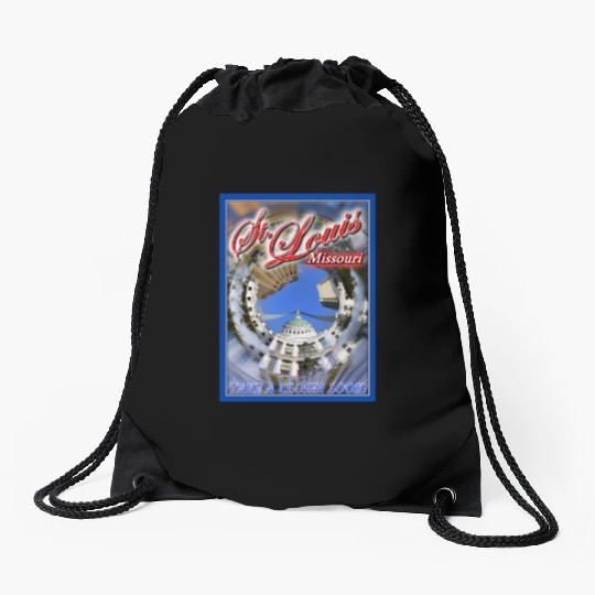Historic Downtown St. Louis Arch & Courthouse Drawstring Bags
