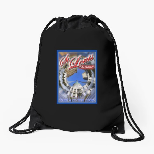 Historic Downtown St. Louis Arch & Courthouse Drawstring Bags