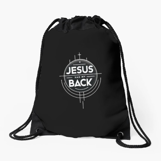Jesus Has My Back 19 Drawstring Bags