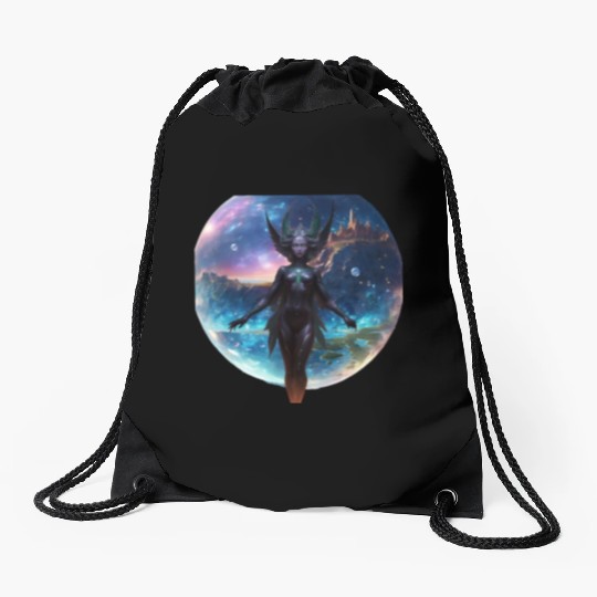 Guardian of Galaxy in her hidden crystal world Drawstring Bags