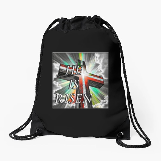 Cross, He is Risen - 1 Drawstring Bags