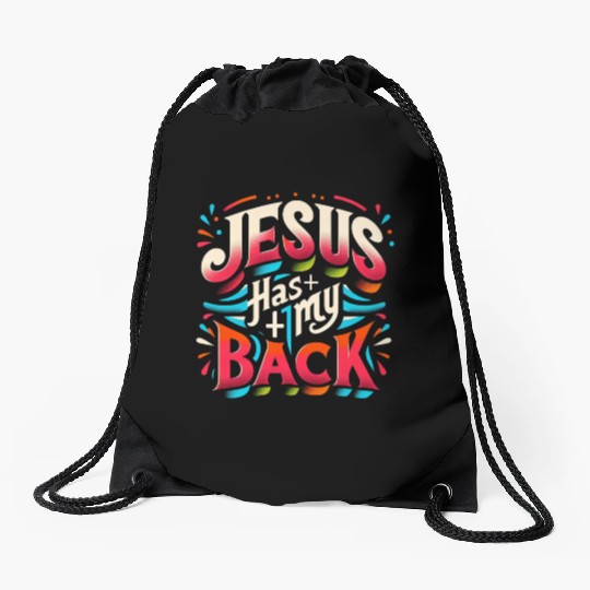 Jesus Has My Back 22 Drawstring Bags
